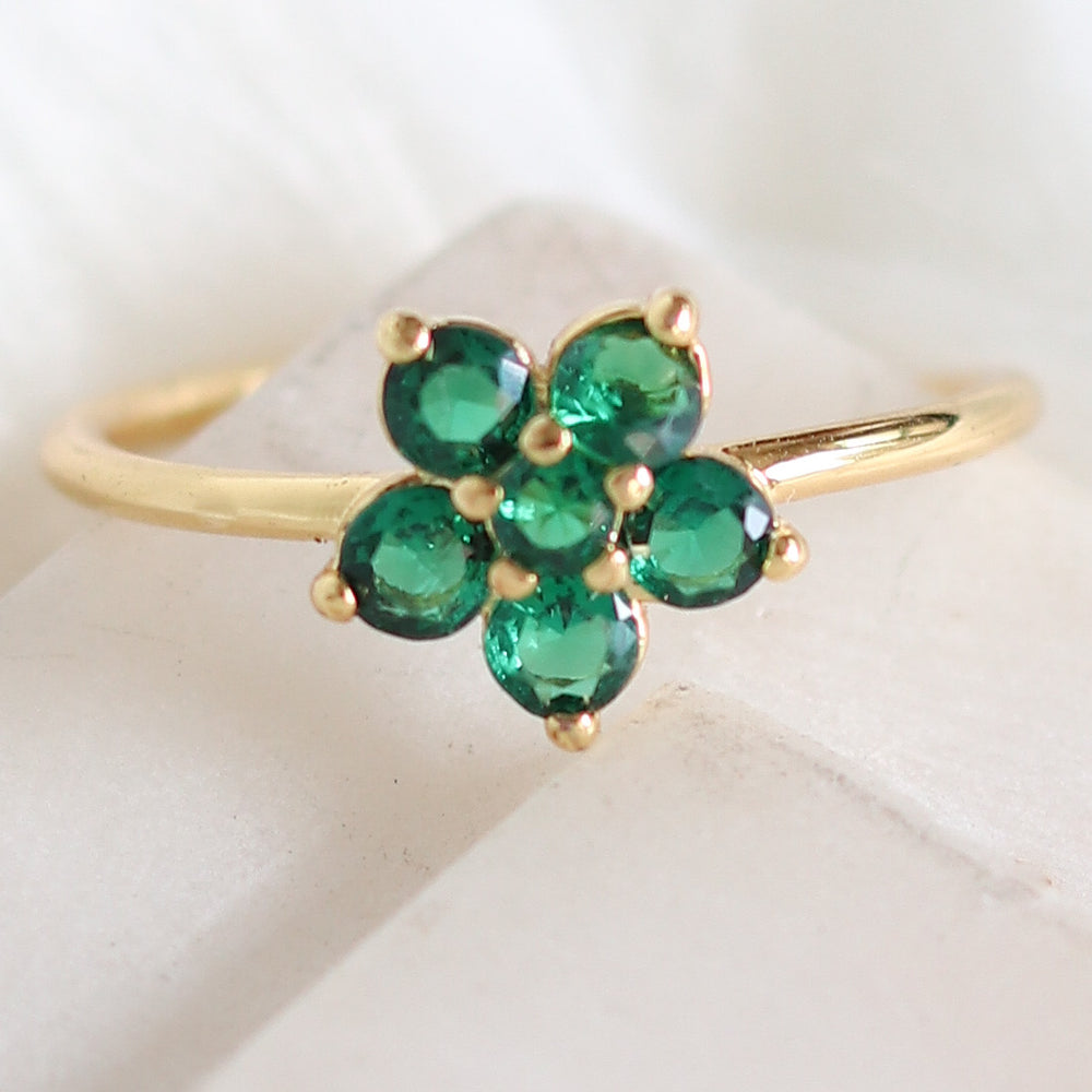 Flower Ring (Emerald)