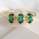 Triple Crystal Ring (Emerald)