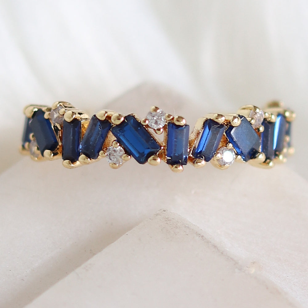 Crystal Row Ring (Blue)