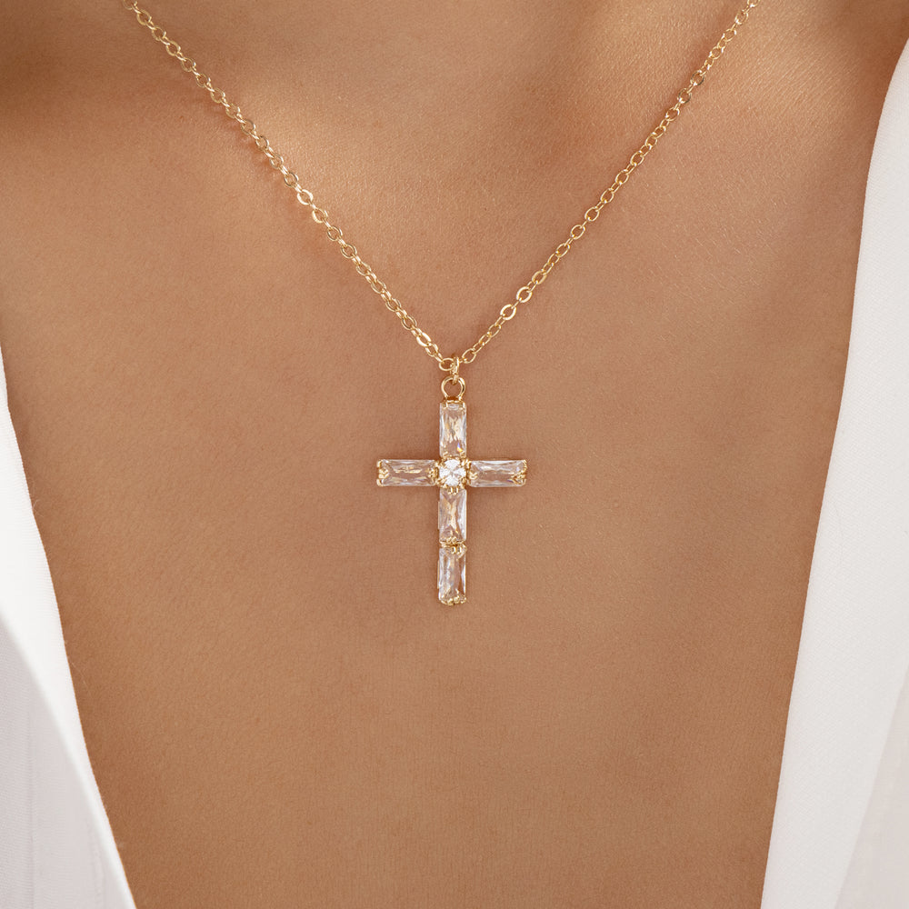 Crystal Selena Cross Necklace