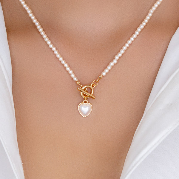 Small Heart Pearl Necklace – Love Stylize