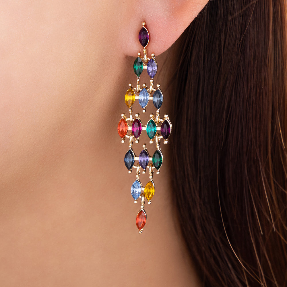 Crystal Paige Earrings (Rainbow)