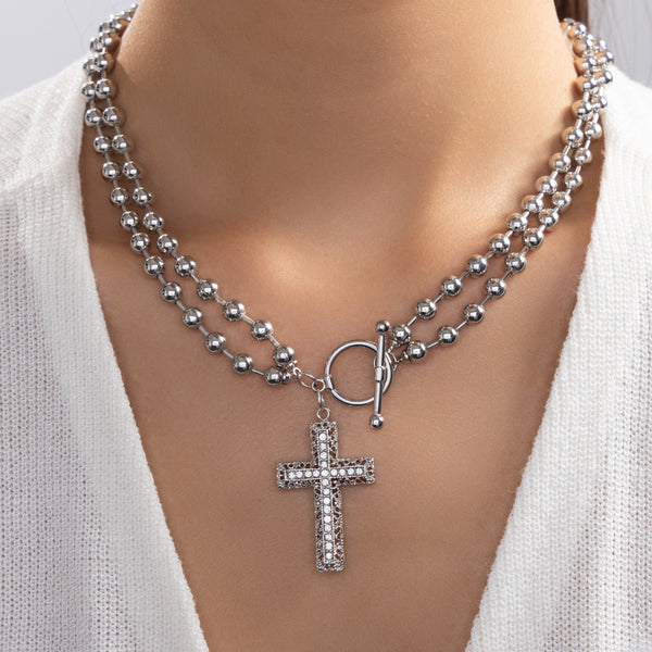 Glendale Cross Necklace (Silver) – Love Stylize
