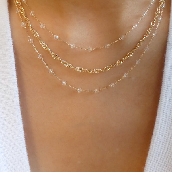 Clear Bead Necklace Love Stylize