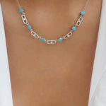Turquoise Kendra Necklace (Silver)