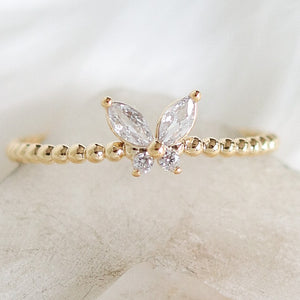 Mini Crystal Bethany Butterfly Ring