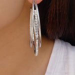 Crystal Holly Hoops (Silver)