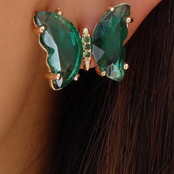 Emerald Blaine Butterfly Earrings