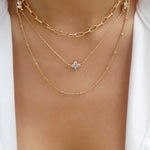 Crystal Clover Layer Necklace Set