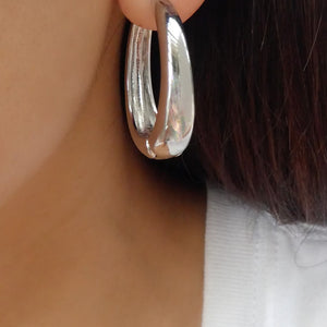 Susie Oval Hoops (Silver)
