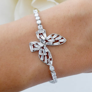 Crystal Paulina Butterfly Bracelet (Silver)