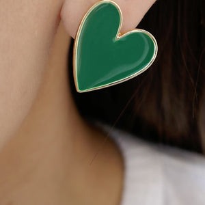 Diego Heart Earrings (Green)