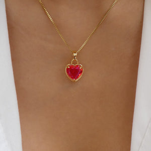 Cyndi Heart Necklace (Pink)