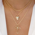 Cross & Heart Necklace Set
