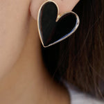 Diego Heart Earrings (Black)