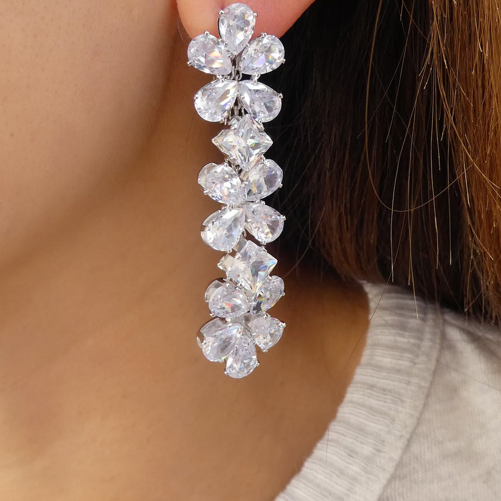 Crystal Santana Earrings (Silver)