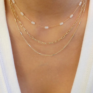 Bead & Layer Necklace (White)