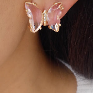 Blaine Butterfly Earrings (Pink)