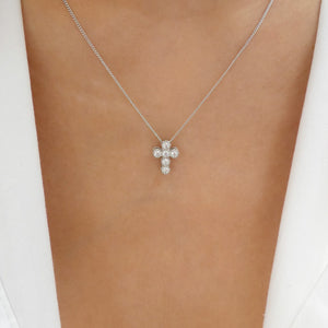 Mini Sharon Cross Necklace (Silver)