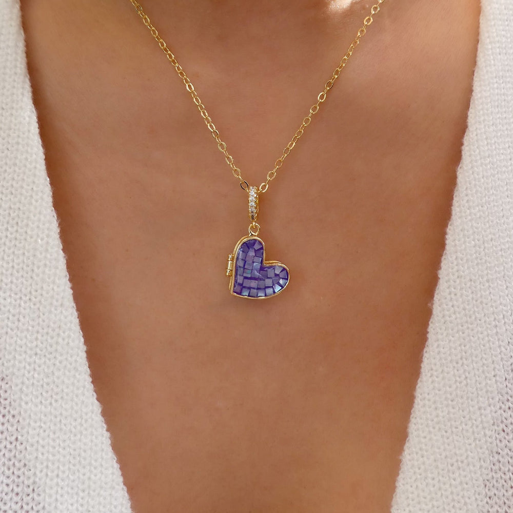Purple Kellie Heart Necklace