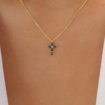 Mini Blue Cross Necklace