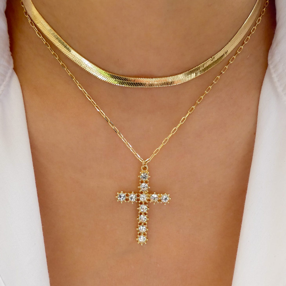 Sterling Silver Cross Necklace with Swarovski Crystals Jewelry Infinit