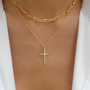 Crystal Laurie Cross Necklace Set