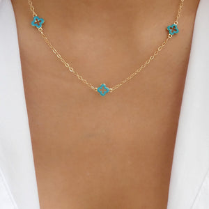 Lucille Clover Necklace (Turquoise)