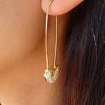 14K Crystal Pin Earrings
