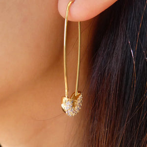 14K Crystal Pin Earrings