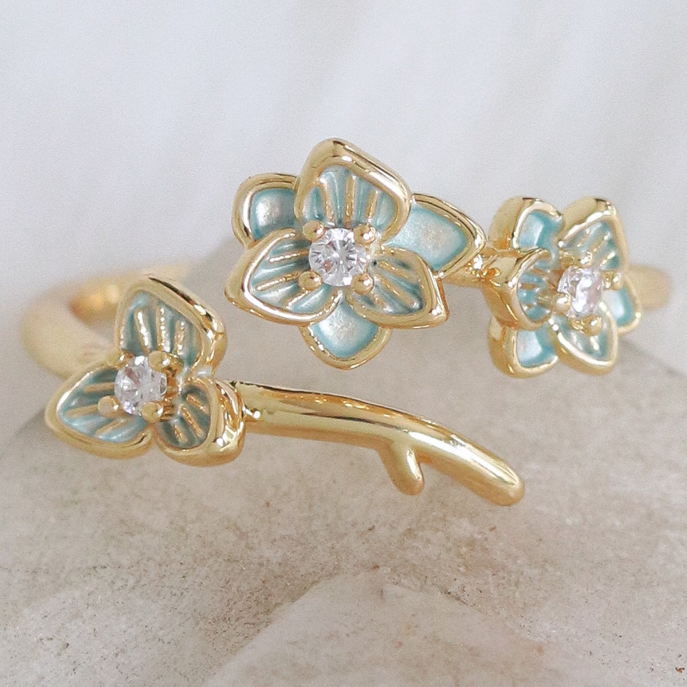 Green Molly Flower Ring