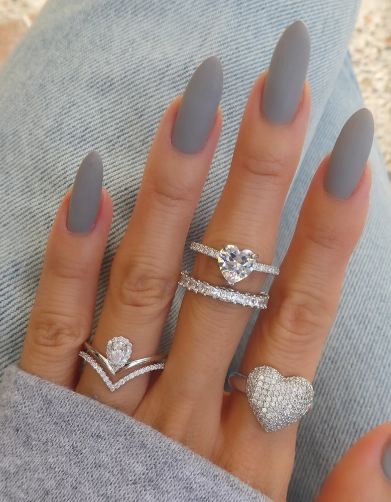 Crystal Melissa Heart Ring