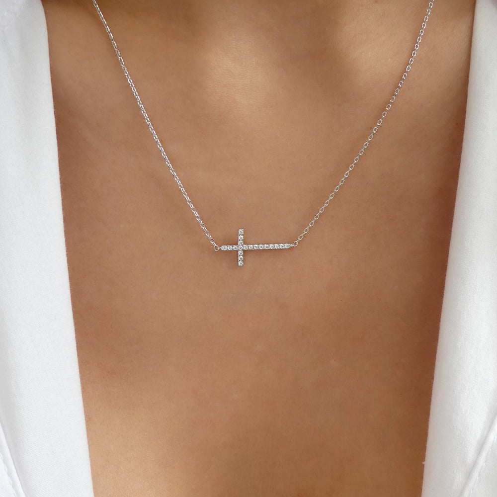 Silver Caden Cross Necklace