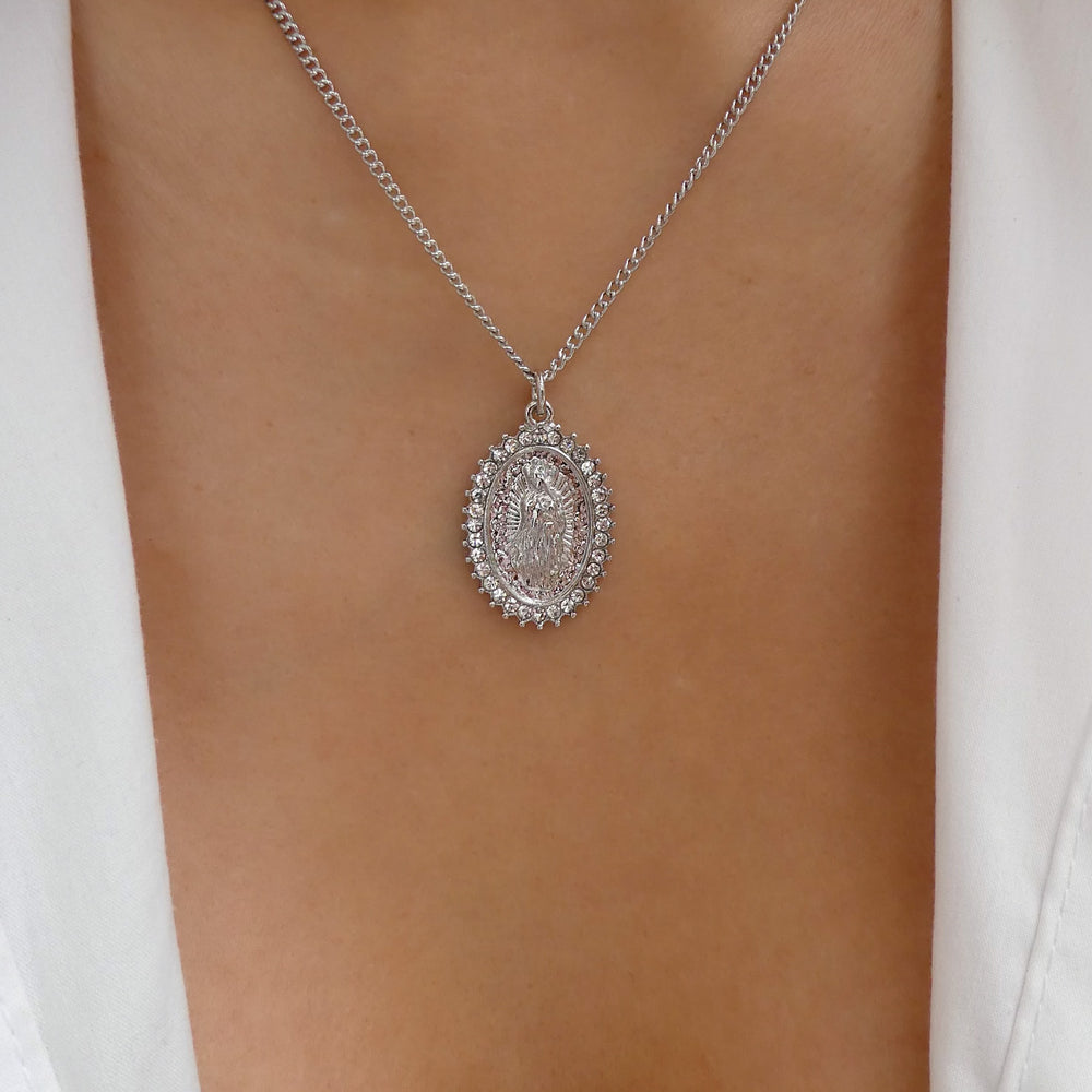 Simple Mary Coin Necklace (Silver)