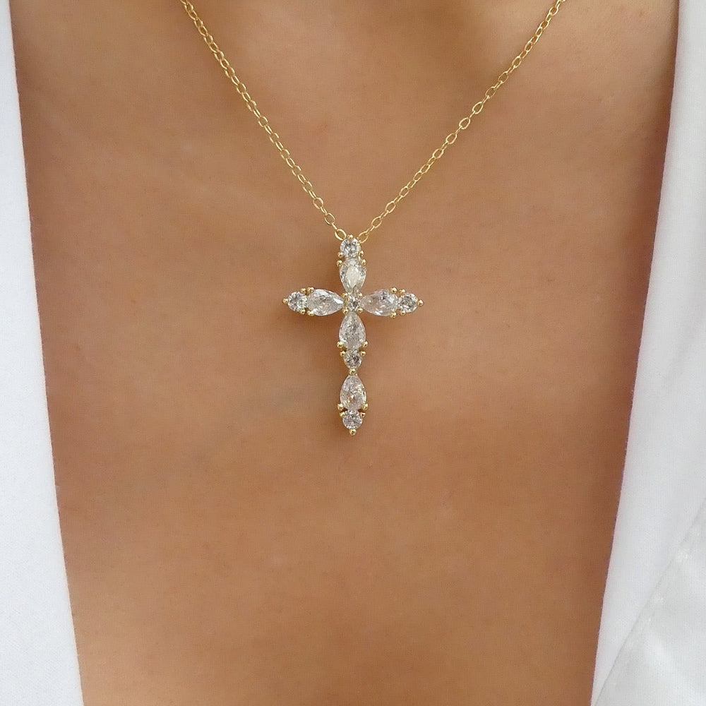 Crystal Tessa Cross Necklace