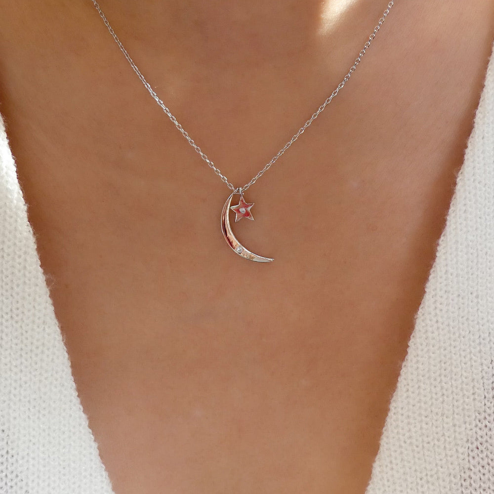 Silver Paula Moon Necklace