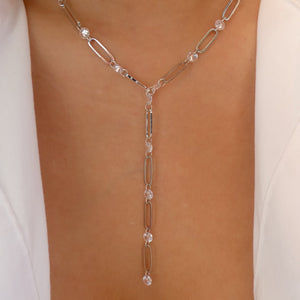 Tia Drop Necklace (Silver)