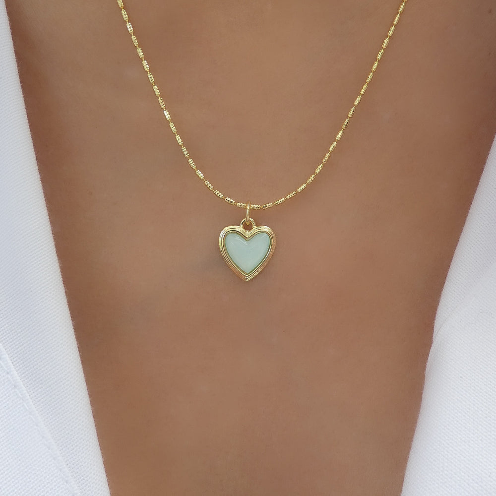 Megan Heart Necklace (Turquoise)