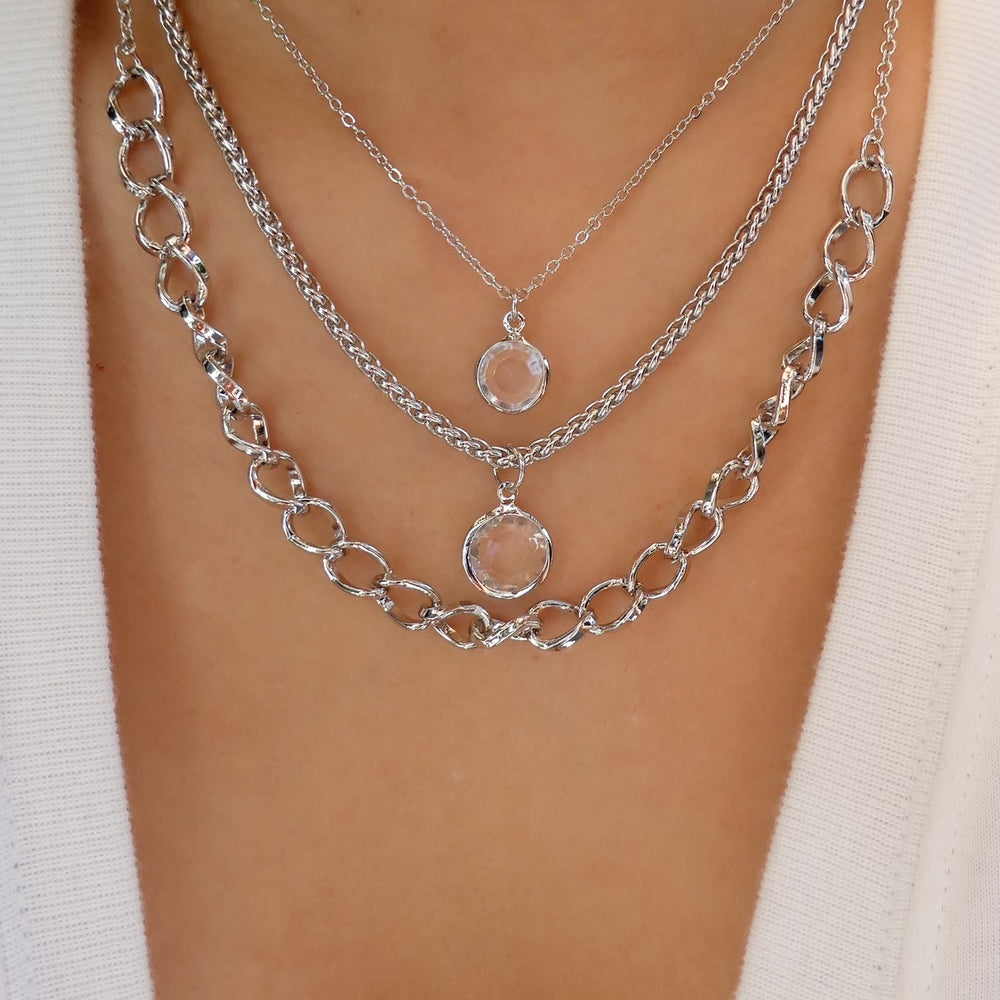 Silver Brandy Necklace Set