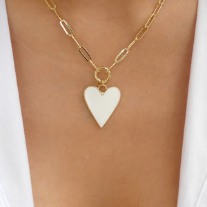 Nalia Heart Necklace (White)