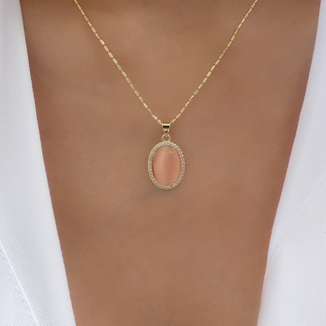 Crystal Molly Pendant Necklace (Pink)