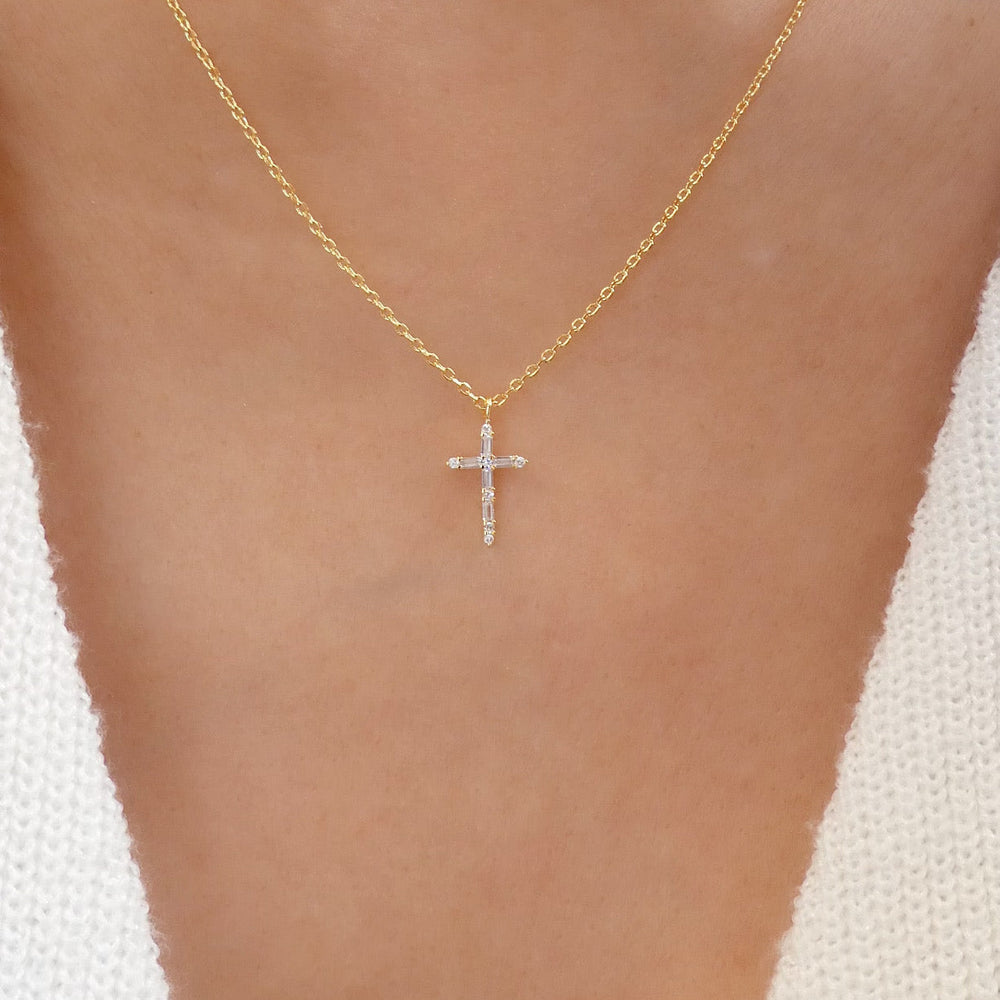 18K Small Miracle Cross Necklace