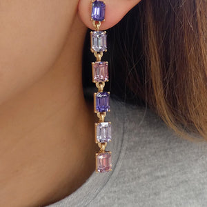 Crystal Fabi Earrings (Purple)