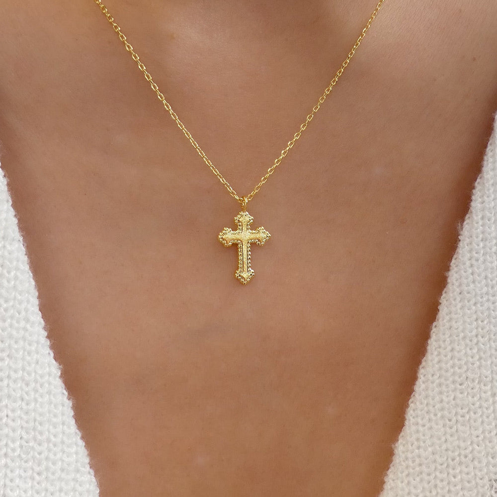 18K Everly Cross Necklace
