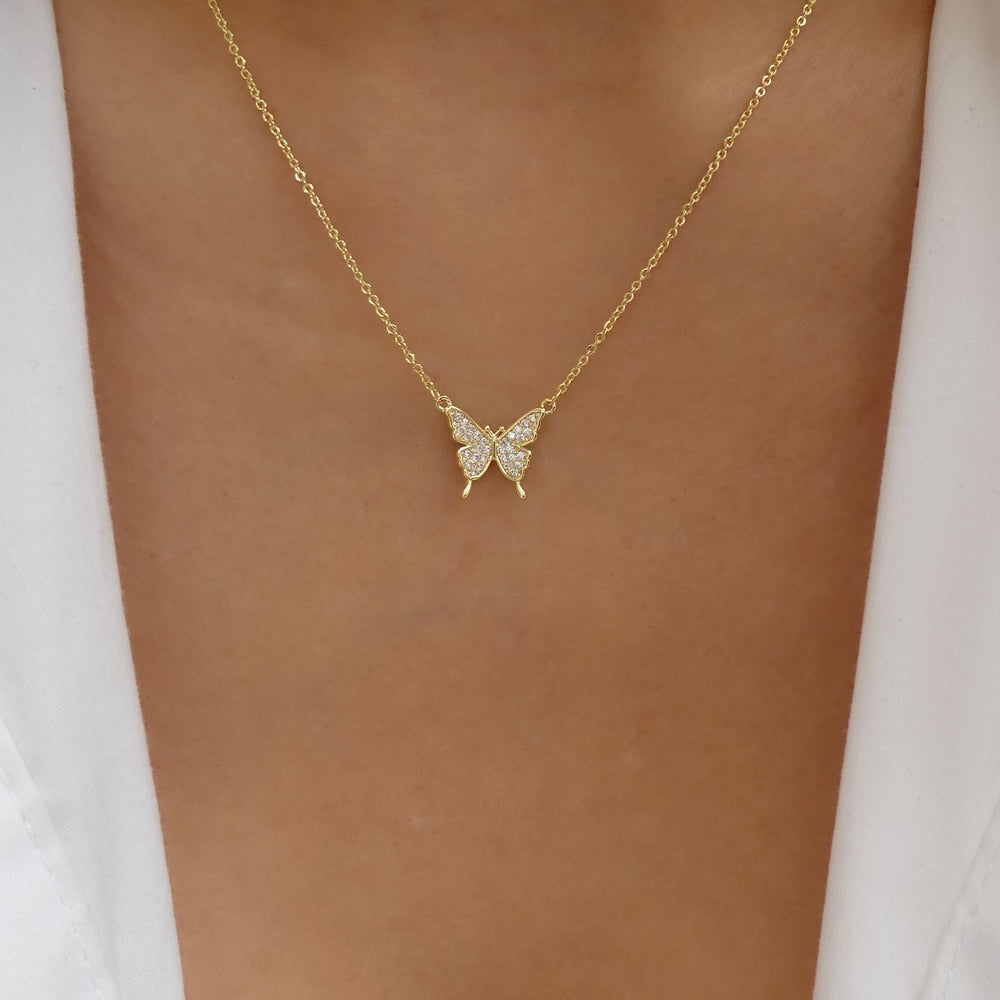 Crystal Devon Butterfly Necklace
