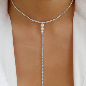 Miracle Pearl Drop Necklace (Silver)