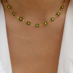 Summer Daisy Necklace (Green)