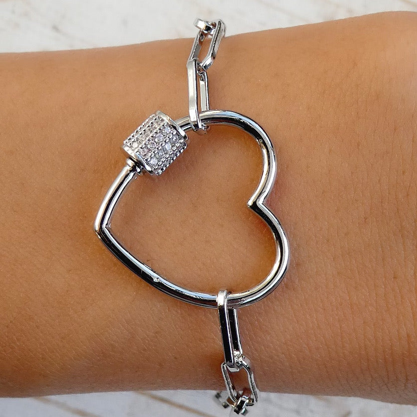 Holly Heart Bracelet (Silver)