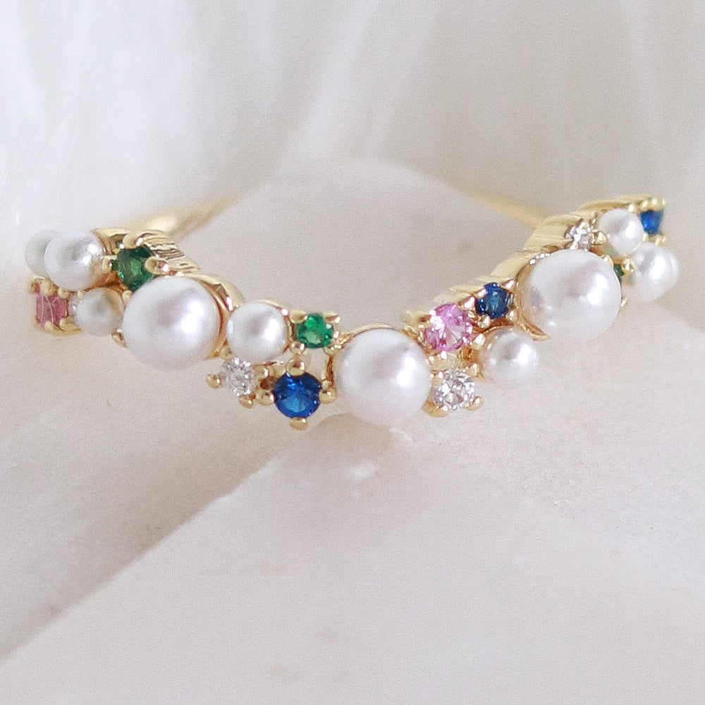 Rainbow Pearl Ring