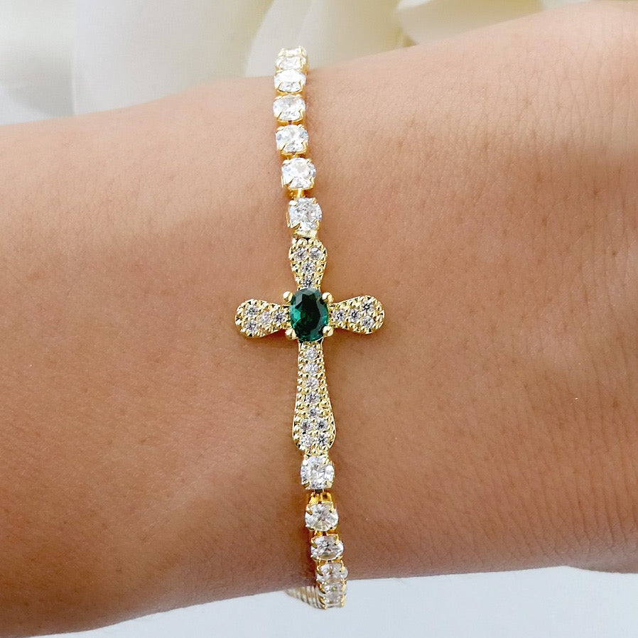 Adjustable Diamond Cross Bracelet – Henri Noël
